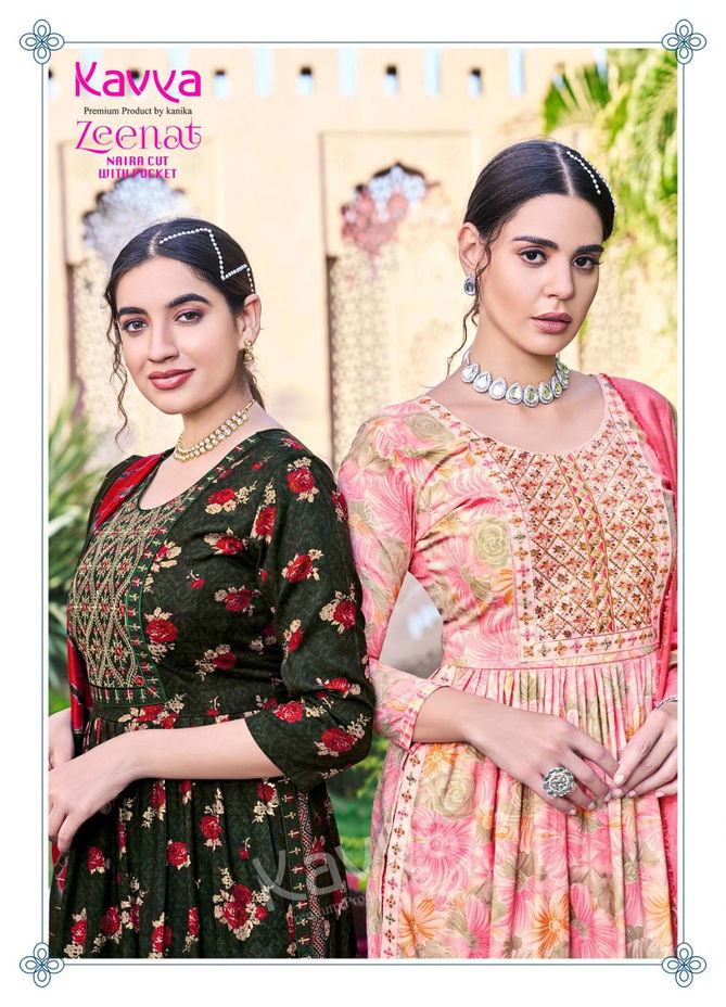 Zeenat Vol 12 By Kavya Capsule Foil Printed Readymade Suits Wholesale Shop In Surat
